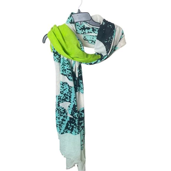 DVF Diane Von Furstenberg “Celeste” Cotton Scarf Wrap, Batik, Casual, Coastal - Picture 7 of 8